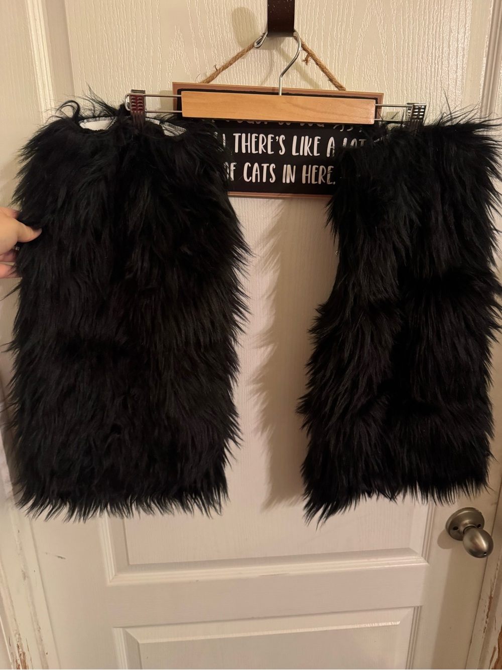 Black Faux Fur Leg Warmers 20”